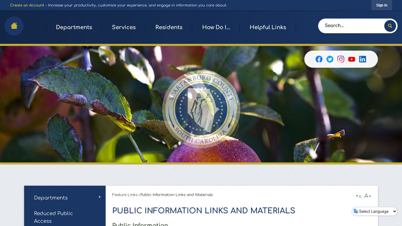 Public Information Links and Materials | Spartanburg County, SC